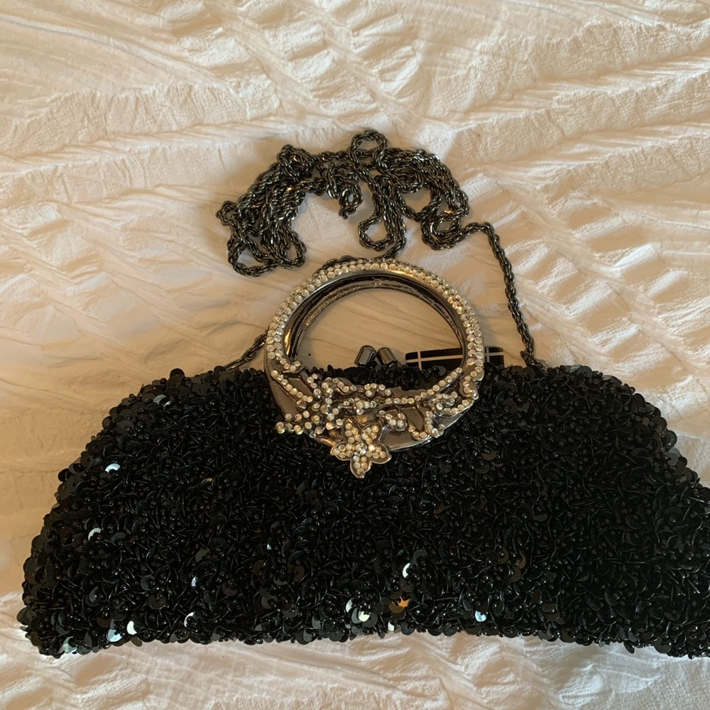 Black Sequence Evening Bag - Picture 5 of 6